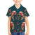 Dark Cyan Blue Bird of Batik Papua Family Matching Summer Maxi Dress and Hawaiian Shirt Exotic Natural Wealth of Papua - Polynesian Pride