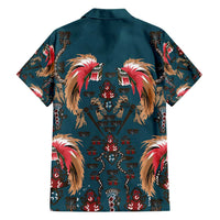 Dark Cyan Blue Bird of Batik Papua Hawaiian Shirt Exotic Natural Wealth of Papua - Polynesian Pride