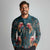 Dark Cyan Blue Bird of Batik Papua Long Sleeve Polo Shirt Exotic Natural Wealth of Papua - Polynesian Pride
