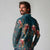 Dark Cyan Blue Bird of Batik Papua Long Sleeve Polo Shirt Exotic Natural Wealth of Papua - Polynesian Pride