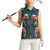 Dark Cyan Blue Bird of Batik Papua Women Sleeveless Polo Shirt Exotic Natural Wealth of Papua - Polynesian Pride