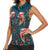 Dark Cyan Blue Bird of Batik Papua Women Sleeveless Polo Shirt Exotic Natural Wealth of Papua - Polynesian Pride