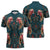 Dark Cyan Blue Bird of Batik Papua Zipper Polo Shirt Exotic Natural Wealth of Papua - Polynesian Pride