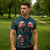 Dark Cyan Blue Bird of Batik Papua Zipper Polo Shirt Exotic Natural Wealth of Papua - Polynesian Pride