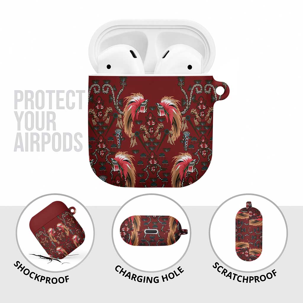 Oxblood Bird of Batik Papua AirPods Case Exotic Natural Wealth of Papua - Polynesian Pride