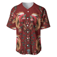 Oxblood Bird of Batik Papua Baseball Jersey Exotic Natural Wealth of Papua - Polynesian Pride