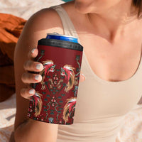 Oxblood Bird of Batik Papua 4 in 1 Can Cooler Tumbler Exotic Natural Wealth of Papua - Polynesian Pride