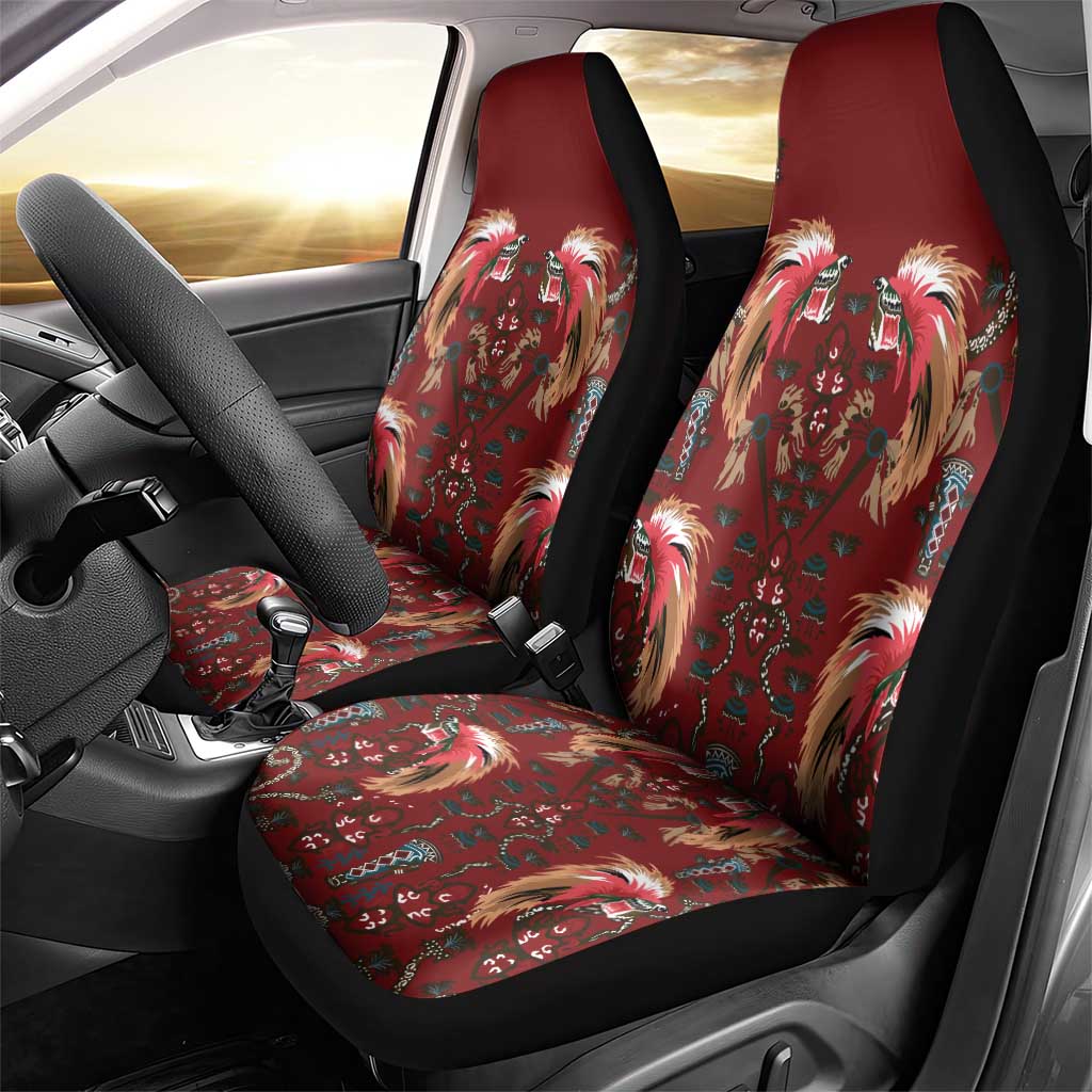 Oxblood Bird of Batik Papua Car Seat Cover Exotic Natural Wealth of Papua - Polynesian Pride