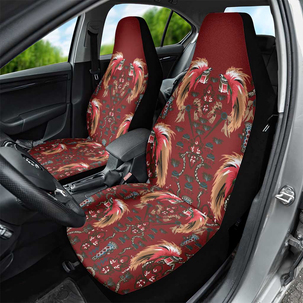 Oxblood Bird of Batik Papua Car Seat Cover Exotic Natural Wealth of Papua - Polynesian Pride