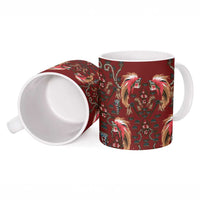 Oxblood Bird of Batik Papua Ceramic Mug Exotic Natural Wealth of Papua - Polynesian Pride