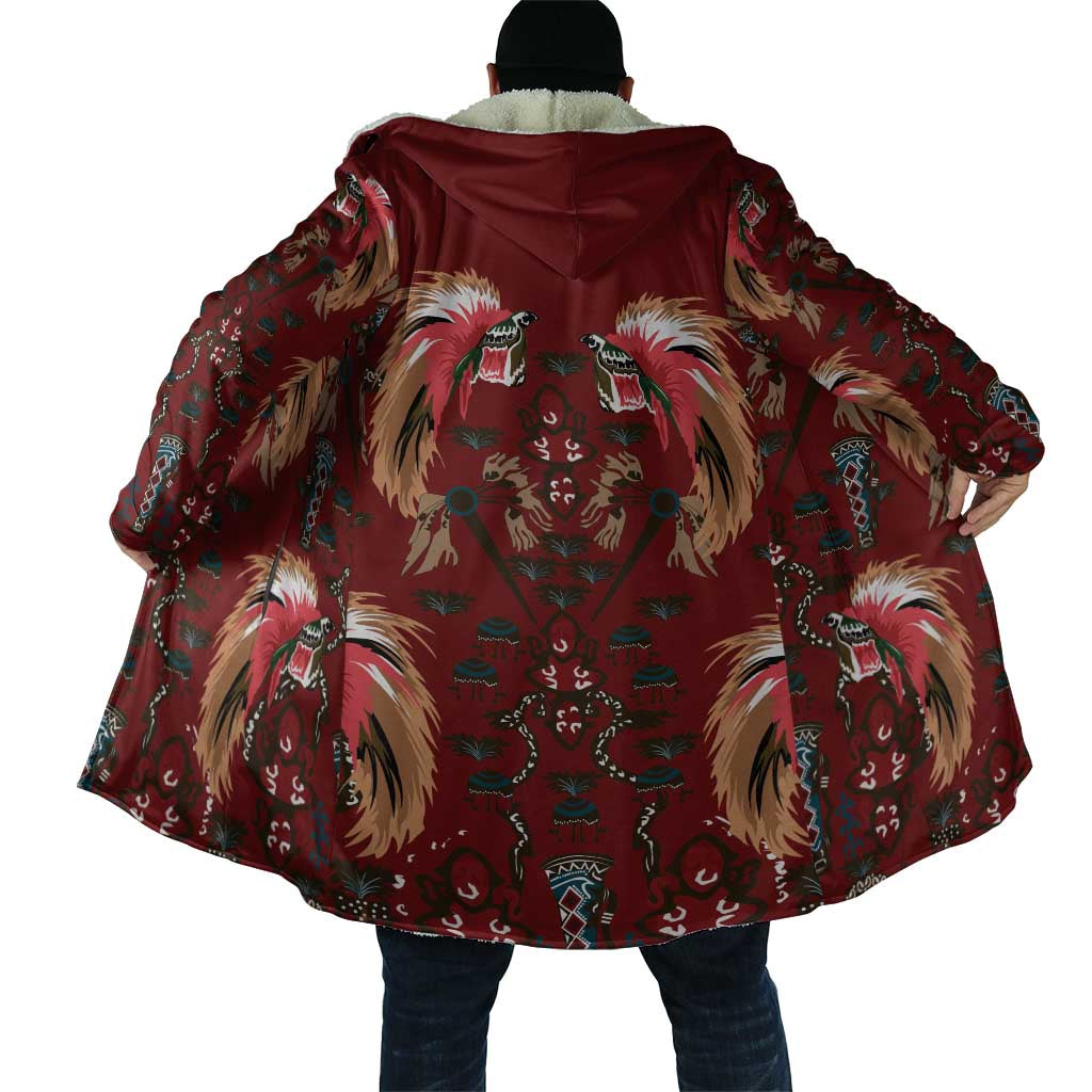 Oxblood Bird of Batik Papua Cloak Exotic Natural Wealth of Papua - Polynesian Pride