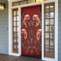 Oxblood Bird of Batik Papua Door Cover Exotic Natural Wealth of Papua - Polynesian Pride