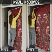 Oxblood Bird of Batik Papua Door Cover Exotic Natural Wealth of Papua - Polynesian Pride