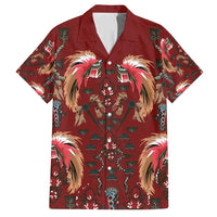 Oxblood Bird of Batik Papua Family Matching Tank Maxi Dress and Hawaiian Shirt Exotic Natural Wealth of Papua - Polynesian Pride