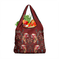 Oxblood Bird of Batik Papua Grocery Bag Exotic Natural Wealth of Papua - Polynesian Pride