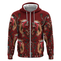 Oxblood Bird of Batik Papua Hoodie Exotic Natural Wealth of Papua - Polynesian Pride