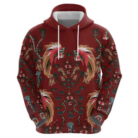Oxblood Bird of Batik Papua Hoodie Exotic Natural Wealth of Papua - Polynesian Pride