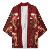 Oxblood Bird of Batik Papua Kimono Exotic Natural Wealth of Papua - Polynesian Pride
