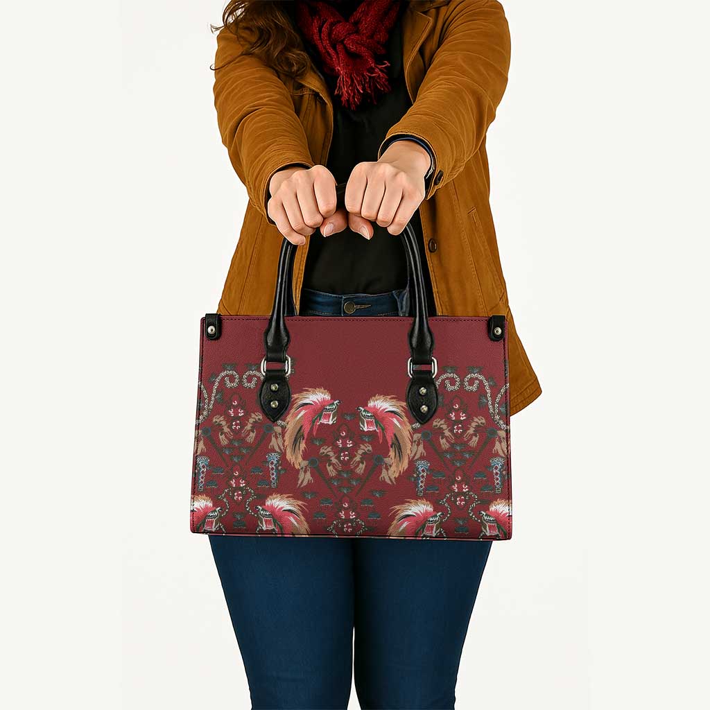 Oxblood Bird of Batik Papua Leather Bag Exotic Natural Wealth of Papua - Polynesian Pride