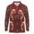 Oxblood Bird of Batik Papua Long Sleeve Polo Shirt Exotic Natural Wealth of Papua - Polynesian Pride