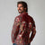Oxblood Bird of Batik Papua Long Sleeve Polo Shirt Exotic Natural Wealth of Papua - Polynesian Pride