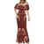 Oxblood Bird of Batik Papua Mermaid Dress Exotic Natural Wealth of Papua - Polynesian Pride