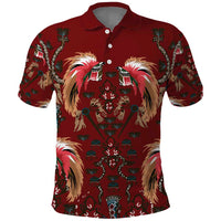 Oxblood Bird of Batik Papua Polo Shirt Exotic Natural Wealth of Papua - Polynesian Pride