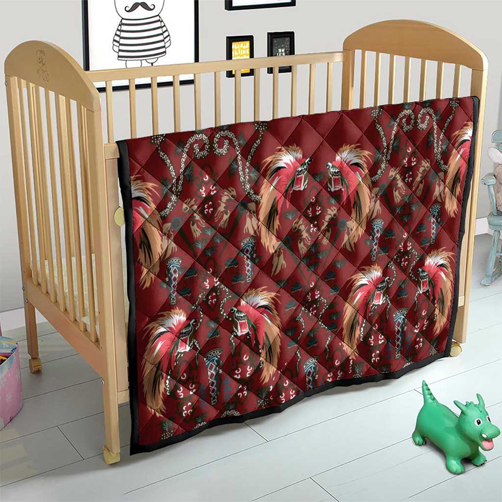 Oxblood Bird of Batik Papua Quilt Exotic Natural Wealth of Papua - Polynesian Pride