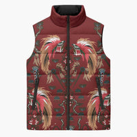 Oxblood Bird of Batik Papua Sleeveless Puffer Jacket Exotic Natural Wealth of Papua - Polynesian Pride