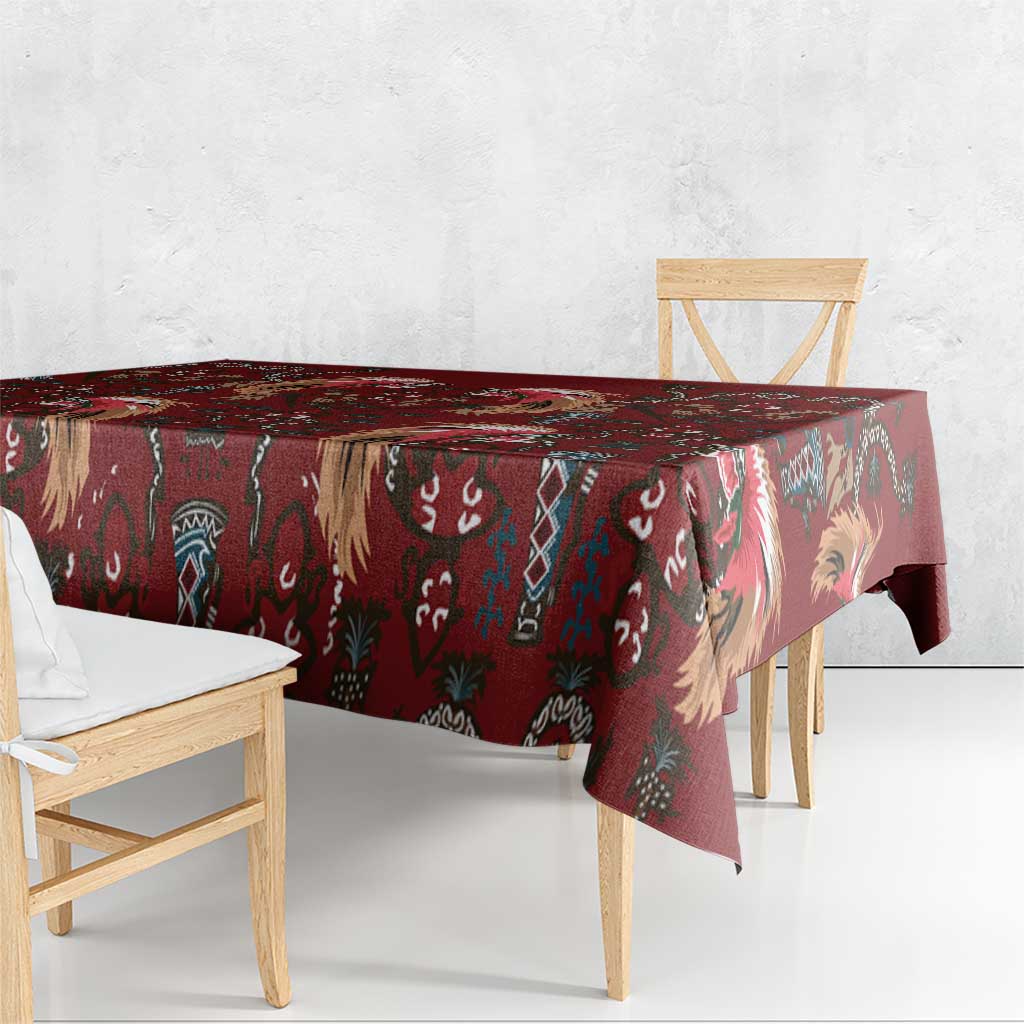 Oxblood Bird of Batik Papua Tablecloth Exotic Natural Wealth of Papua - Polynesian Pride