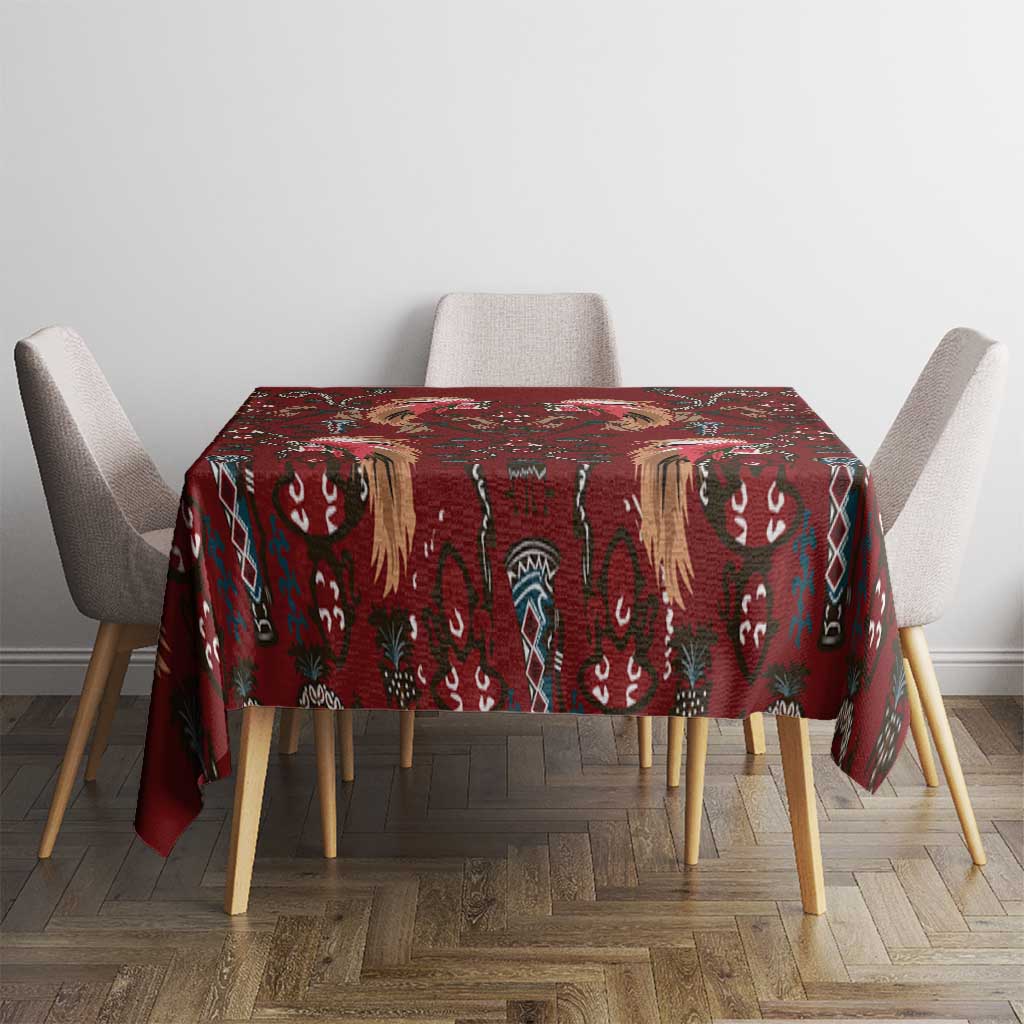 Oxblood Bird of Batik Papua Tablecloth Exotic Natural Wealth of Papua - Polynesian Pride