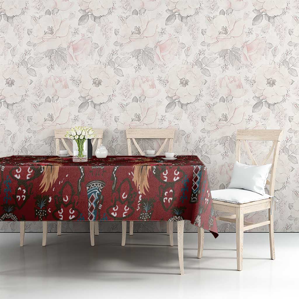 Oxblood Bird of Batik Papua Tablecloth Exotic Natural Wealth of Papua - Polynesian Pride