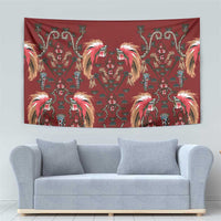 Oxblood Bird of Batik Papua Tapestry Exotic Natural Wealth of Papua - Polynesian Pride