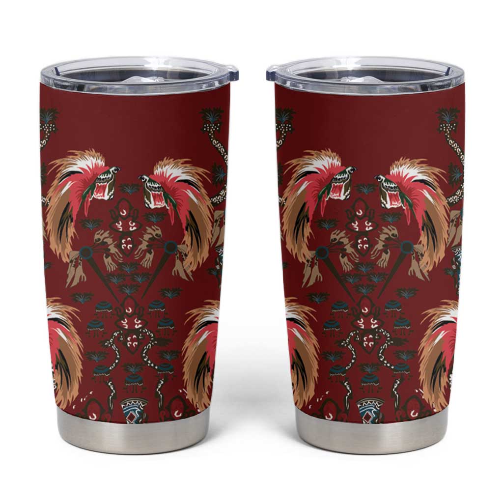 Oxblood Bird of Batik Papua Tumbler Cup Exotic Natural Wealth of Papua - Polynesian Pride