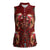 Oxblood Bird of Batik Papua Women Sleeveless Polo Shirt Exotic Natural Wealth of Papua - Polynesian Pride