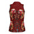 Oxblood Bird of Batik Papua Women Sleeveless Polo Shirt Exotic Natural Wealth of Papua - Polynesian Pride