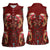 Oxblood Bird of Batik Papua Women Sleeveless Polo Shirt Exotic Natural Wealth of Papua - Polynesian Pride