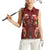 Oxblood Bird of Batik Papua Women Sleeveless Polo Shirt Exotic Natural Wealth of Papua - Polynesian Pride
