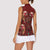 Oxblood Bird of Batik Papua Women Sleeveless Polo Shirt Exotic Natural Wealth of Papua - Polynesian Pride