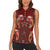 Oxblood Bird of Batik Papua Women Sleeveless Polo Shirt Exotic Natural Wealth of Papua - Polynesian Pride