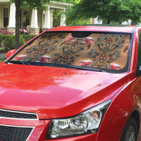 Terracotta Bird of Batik Papua Auto Sun Shade Exotic Natural Wealth of Papua - Polynesian Pride