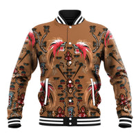 Terracotta Bird of Batik Papua Baseball Jacket Exotic Natural Wealth of Papua - Polynesian Pride