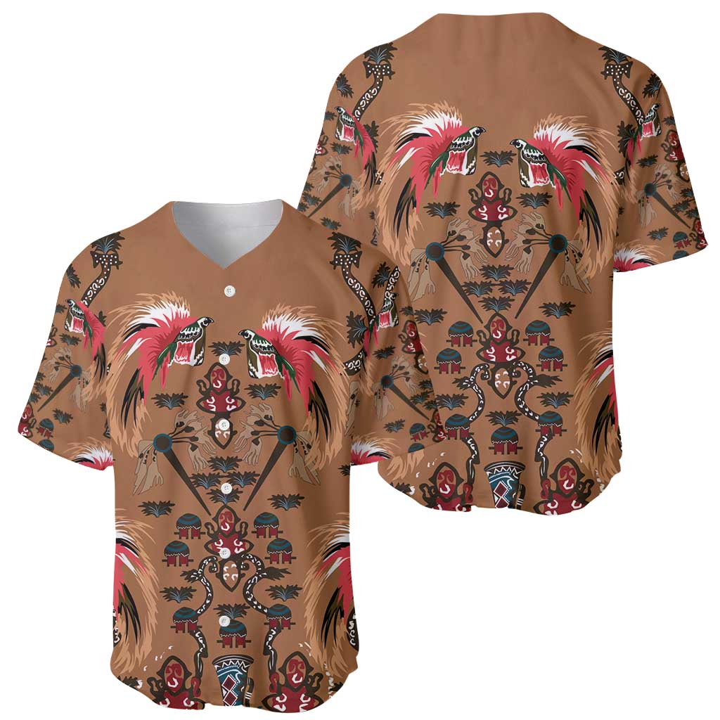 Terracotta Bird of Batik Papua Baseball Jersey Exotic Natural Wealth of Papua - Polynesian Pride