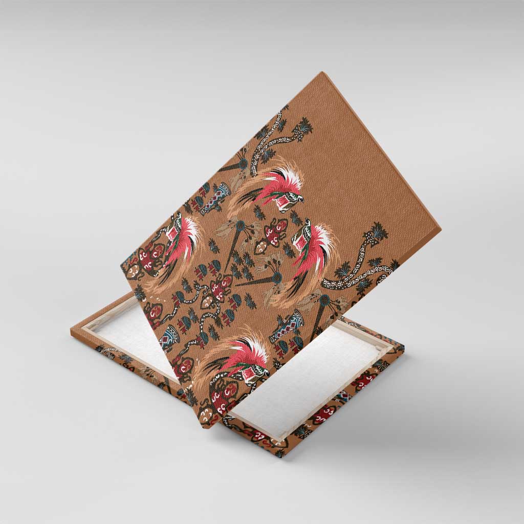 Terracotta Bird of Batik Papua Canvas Wall Art Exotic Natural Wealth of Papua - Polynesian Pride