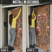 Terracotta Bird of Batik Papua Door Cover Exotic Natural Wealth of Papua - Polynesian Pride