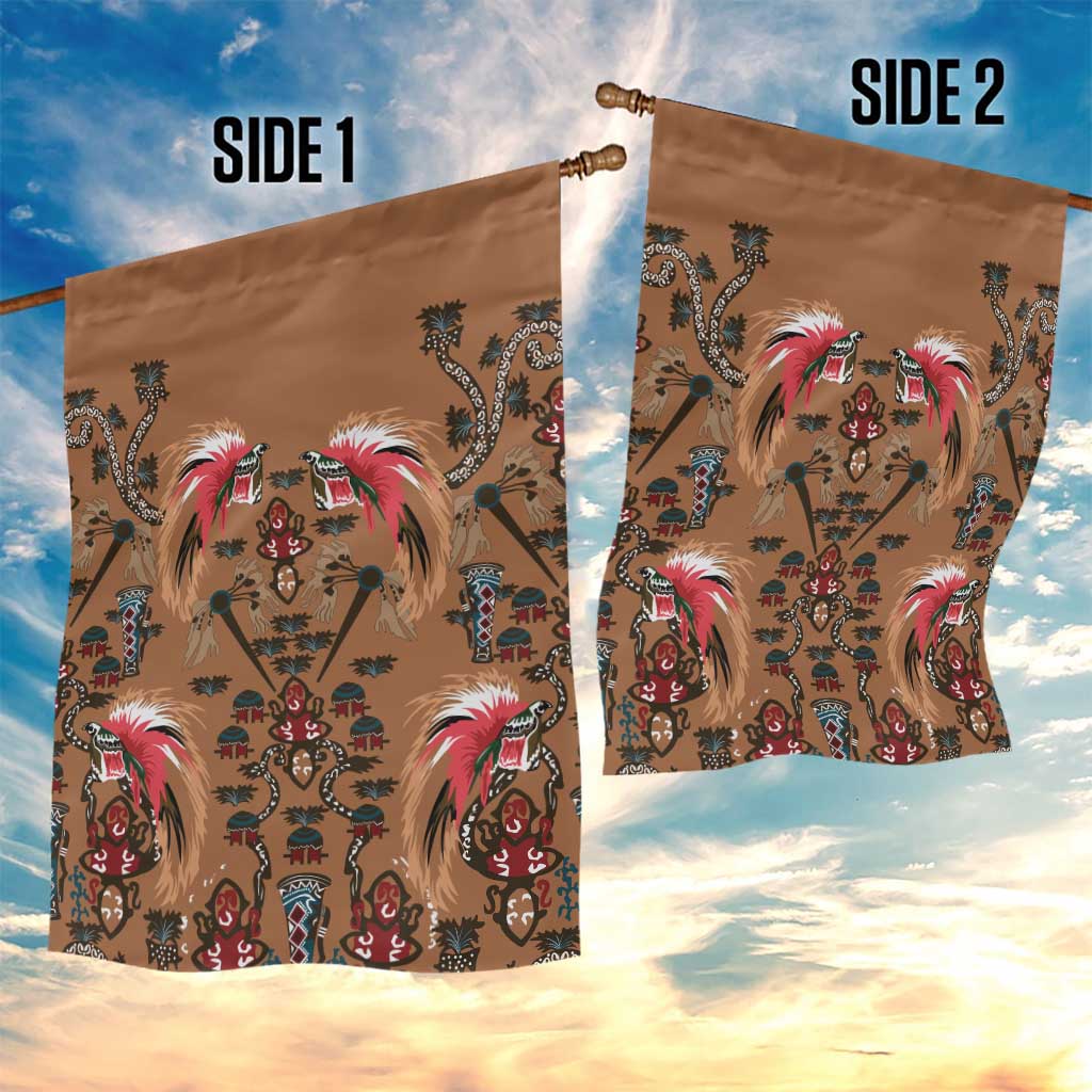 Terracotta Bird of Batik Papua Garden Flag Exotic Natural Wealth of Papua - Polynesian Pride