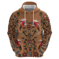 Terracotta Bird of Batik Papua Hoodie Exotic Natural Wealth of Papua - Polynesian Pride