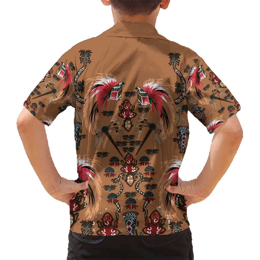 Terracotta Bird of Batik Papua Kid Hawaiian Shirt Exotic Natural Wealth of Papua LT9 - Polynesian Pride