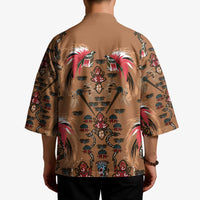 Terracotta Bird of Batik Papua Kimono Exotic Natural Wealth of Papua - Polynesian Pride