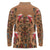 Terracotta Bird of Batik Papua Long Sleeve Polo Shirt Exotic Natural Wealth of Papua - Polynesian Pride